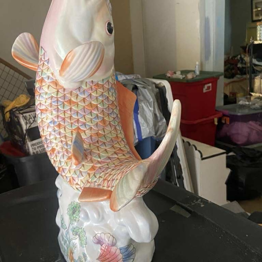 Colorful Ceramic Fish Statue